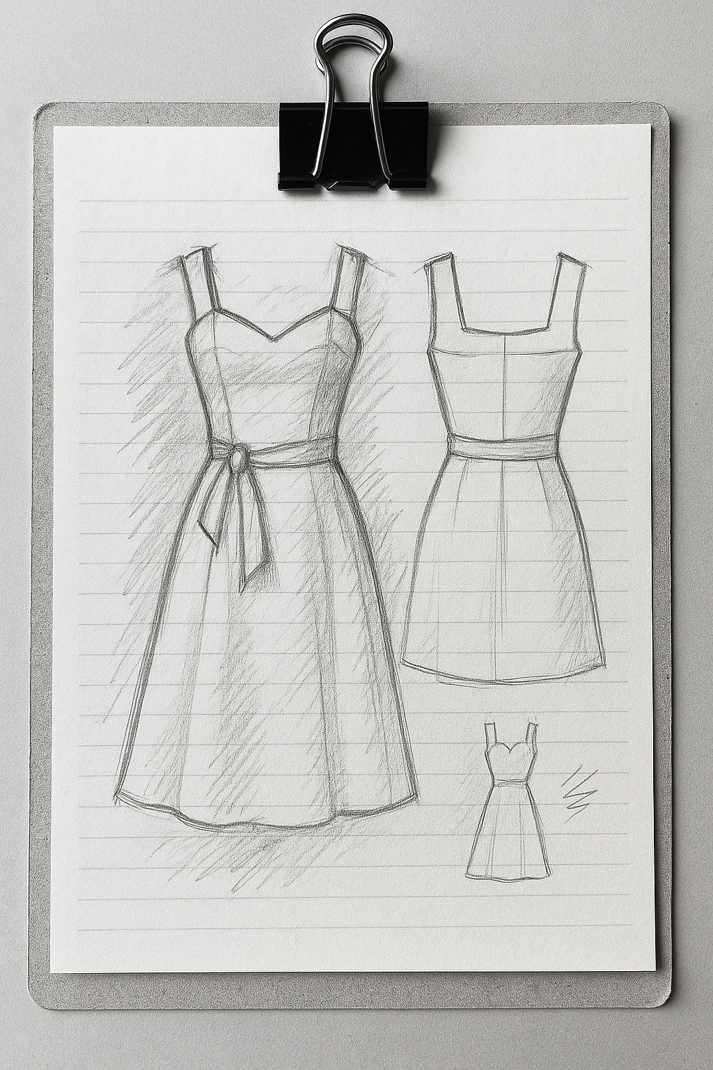 Kağıda çizilmiş örnek stil tasarımı